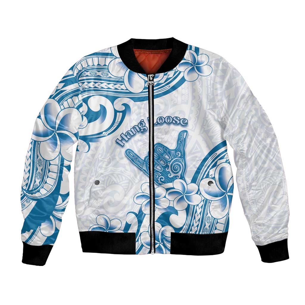Aloha Hawaii Shaka Bomber Jacket Hang Loose Blue Version - Polynesian Pride