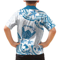 Aloha Hawaii Shaka Family Matching Mermaid Dress and Hawaiian Shirt Hang Loose Blue Version DT05 - Polynesian Pride