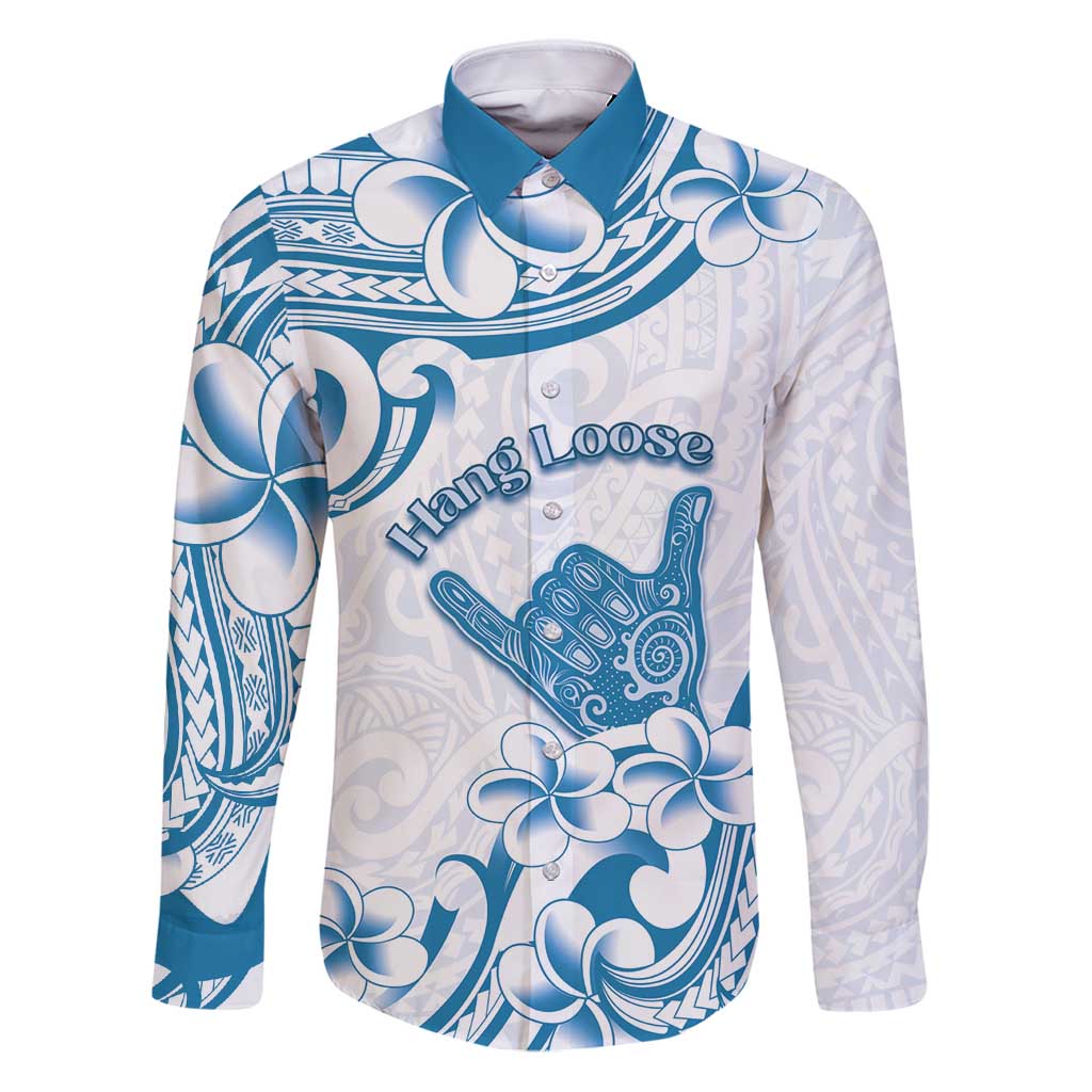Aloha Hawaii Shaka Family Matching Puletasi and Hawaiian Shirt Hang Loose Blue Version - Polynesian Pride