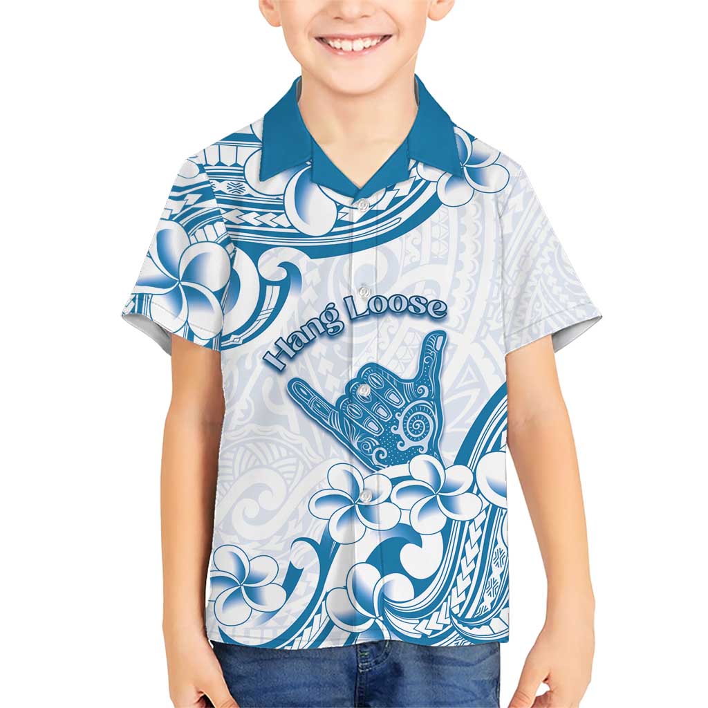 Aloha Hawaii Shaka Family Matching Short Sleeve Bodycon Dress and Hawaiian Shirt Hang Loose Blue Version DT05 Son's Shirt Blue - Polynesian Pride