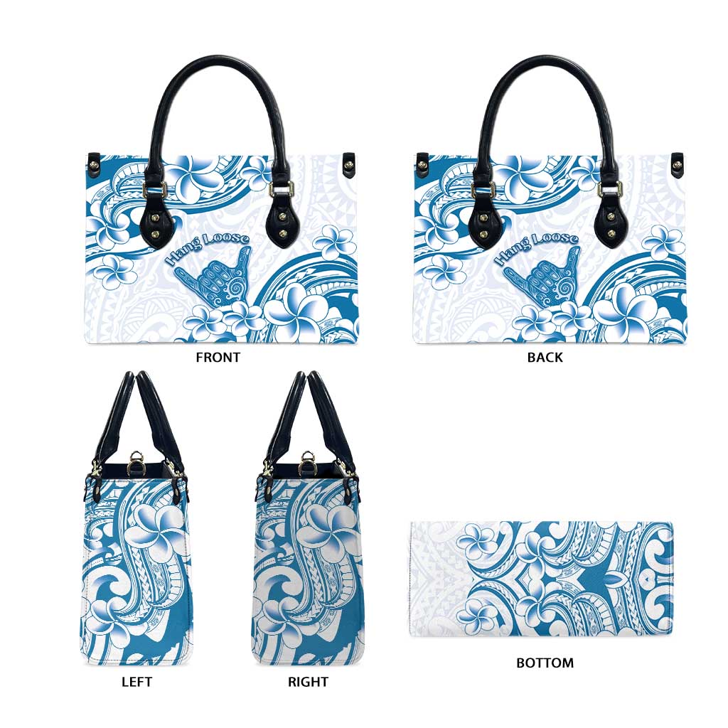 Aloha Hawaii Shaka Leather Bag Hang Loose Blue Version - Polynesian Pride