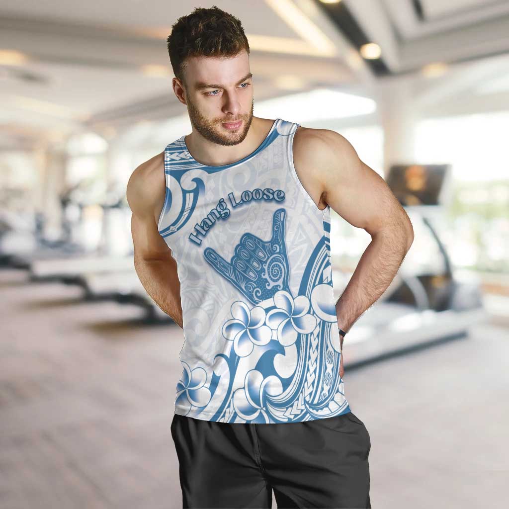 Aloha Hawaii Shaka Men Tank Top Hang Loose Blue Version - Polynesian Pride