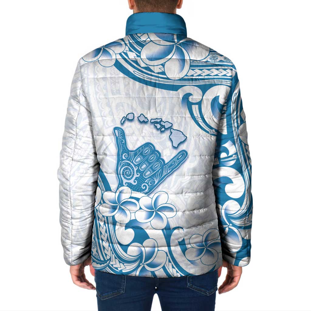 Aloha Hawaii Shaka Padded Jacket Hang Loose Blue Version - Polynesian Pride
