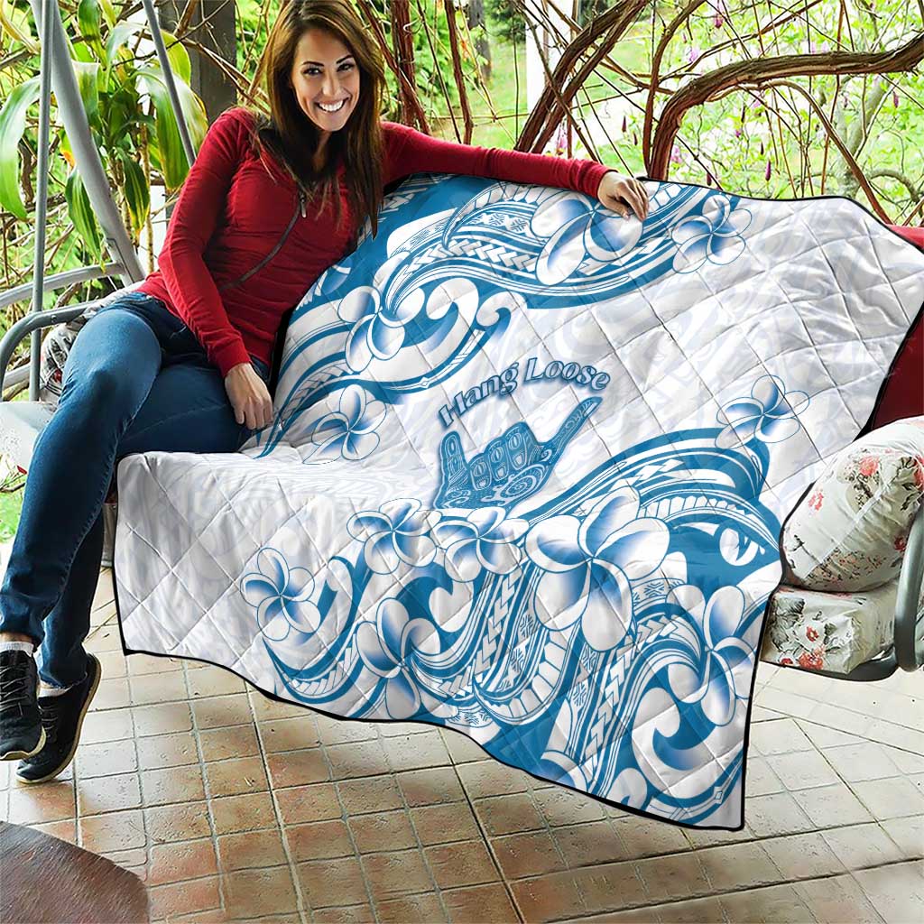 Aloha Hawaii Shaka Quilt Hang Loose Blue Version - Polynesian Pride