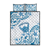 Aloha Hawaii Shaka Quilt Bed Set Hang Loose Blue Version - Polynesian Pride
