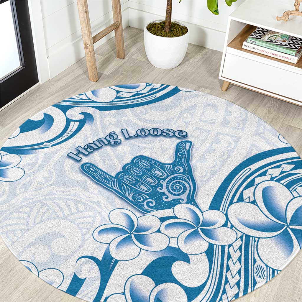 Aloha Hawaii Shaka Round Carpet Hang Loose Blue Version - Polynesian Pride