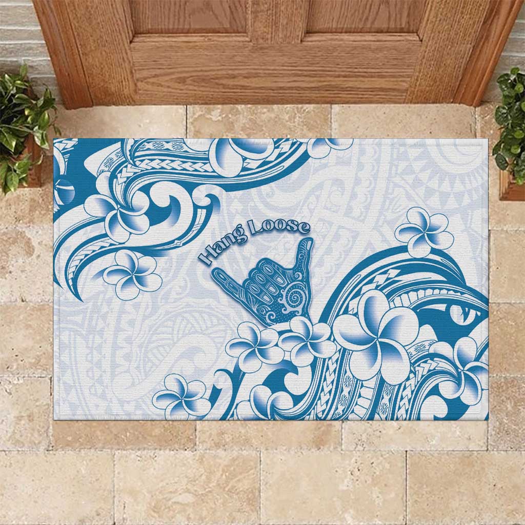 Aloha Hawaii Shaka Rubber Doormat Hang Loose Blue Version - Polynesian Pride