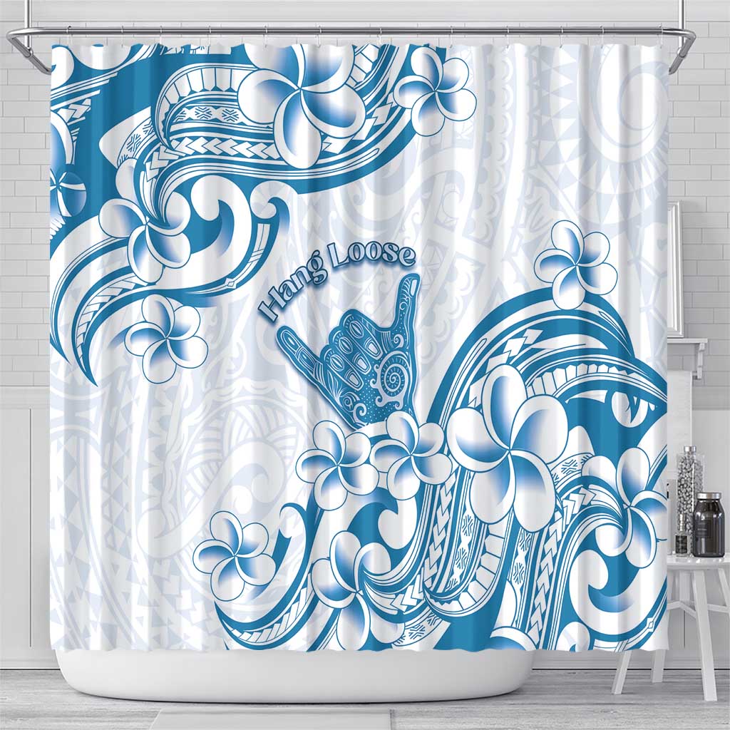 Aloha Hawaii Shaka Shower Curtain Hang Loose Blue Version - Polynesian Pride