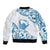 Aloha Hawaii Shaka Sleeve Zip Bomber Jacket Hang Loose Blue Version - Polynesian Pride