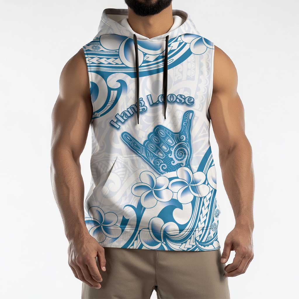 Aloha Hawaii Shaka Sleeveless Hoodie Hang Loose Blue Version - Polynesian Pride