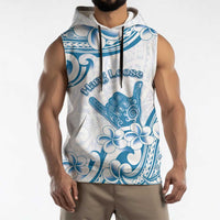 Aloha Hawaii Shaka Sleeveless Hoodie Hang Loose Blue Version - Polynesian Pride