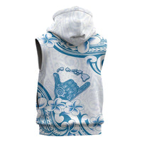 Aloha Hawaii Shaka Sleeveless Zip Hoodie Hang Loose Blue Version DT05