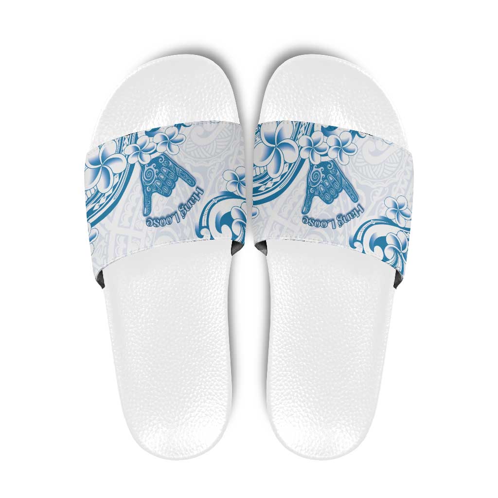 Aloha Hawaii Shaka Slide Sandals Hang Loose Blue Version - Polynesian Pride