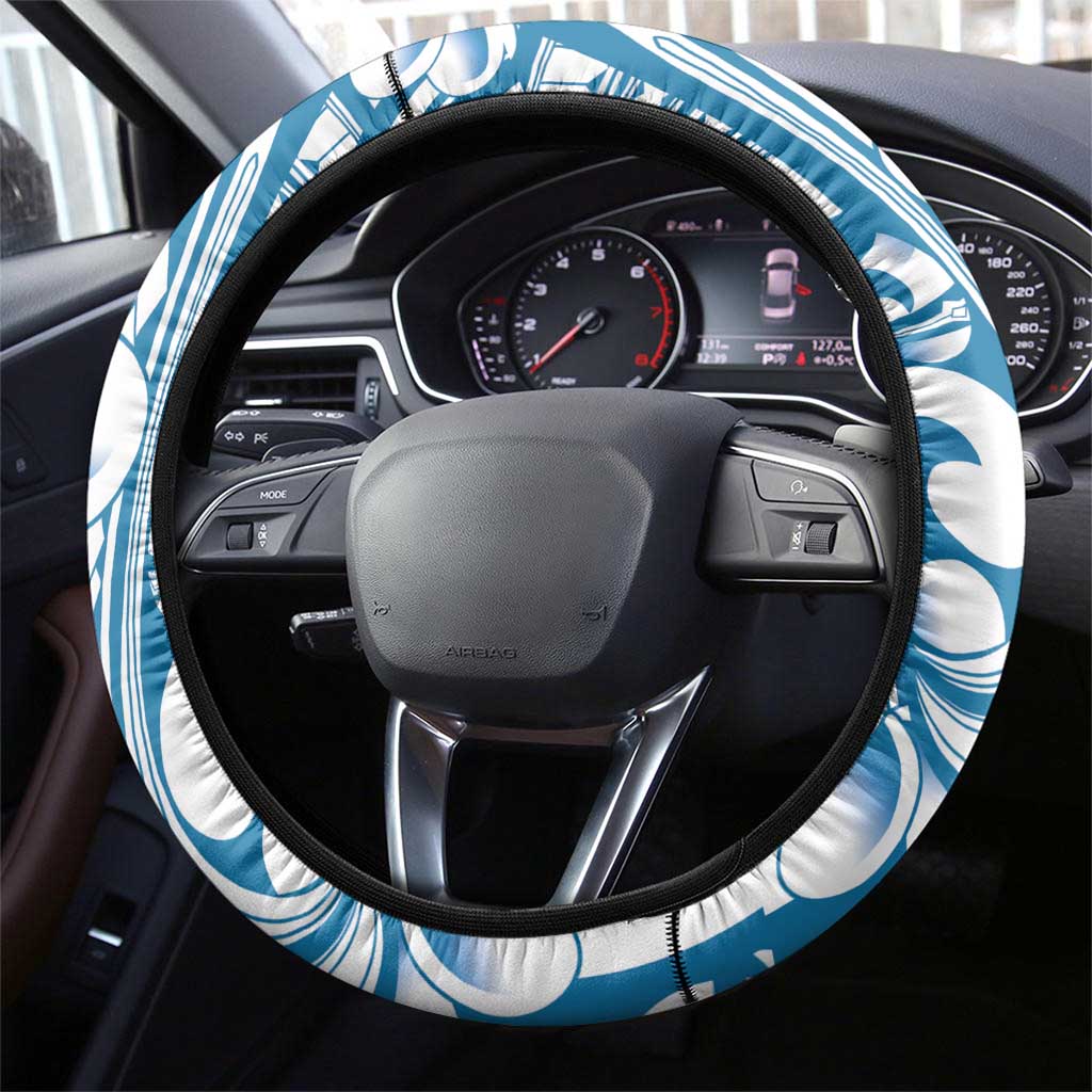 Aloha Hawaii Shaka Steering Wheel Cover Hang Loose Blue Version - Polynesian Pride