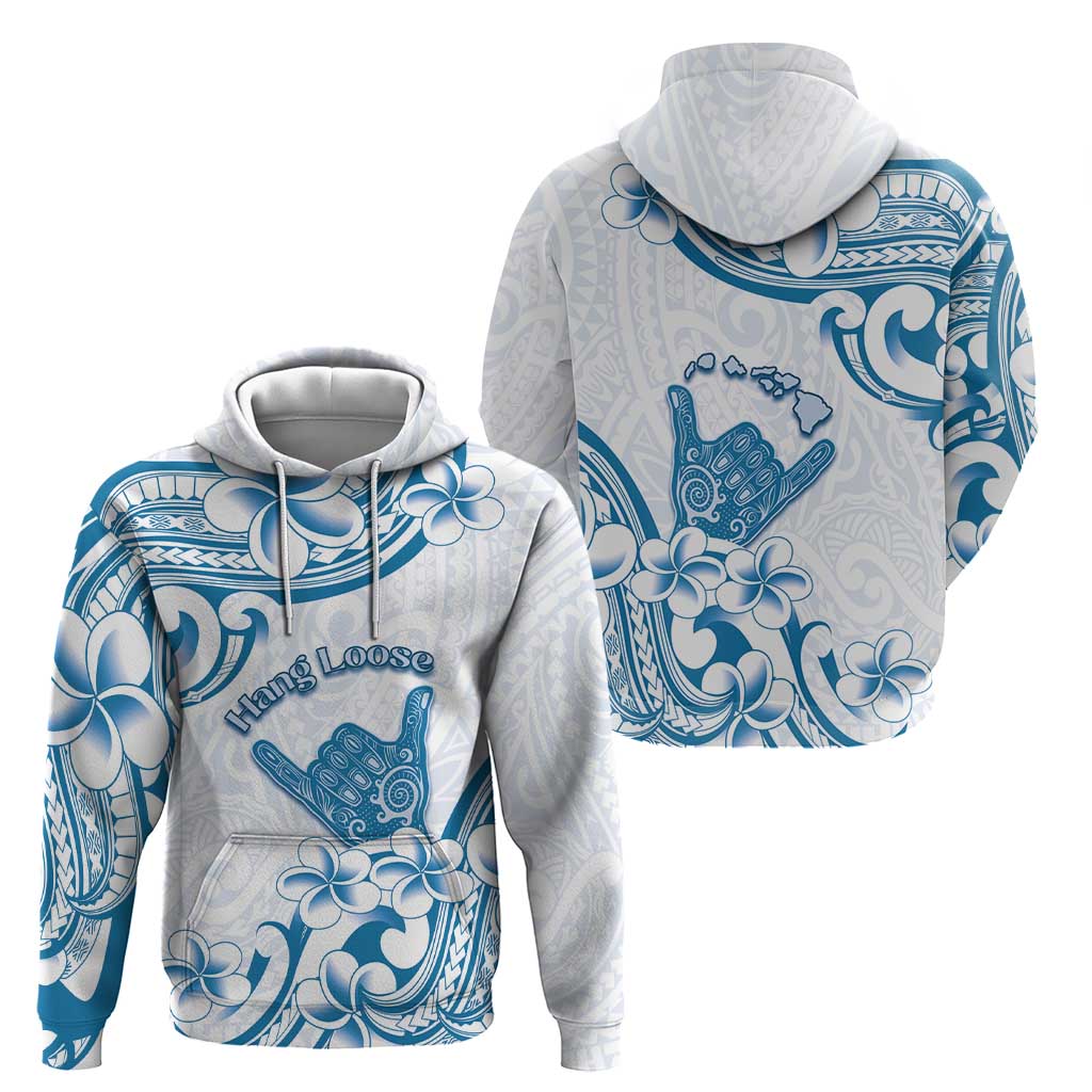 Aloha Hawaii Shaka Zip Hoodie Hang Loose Blue Version - Polynesian Pride