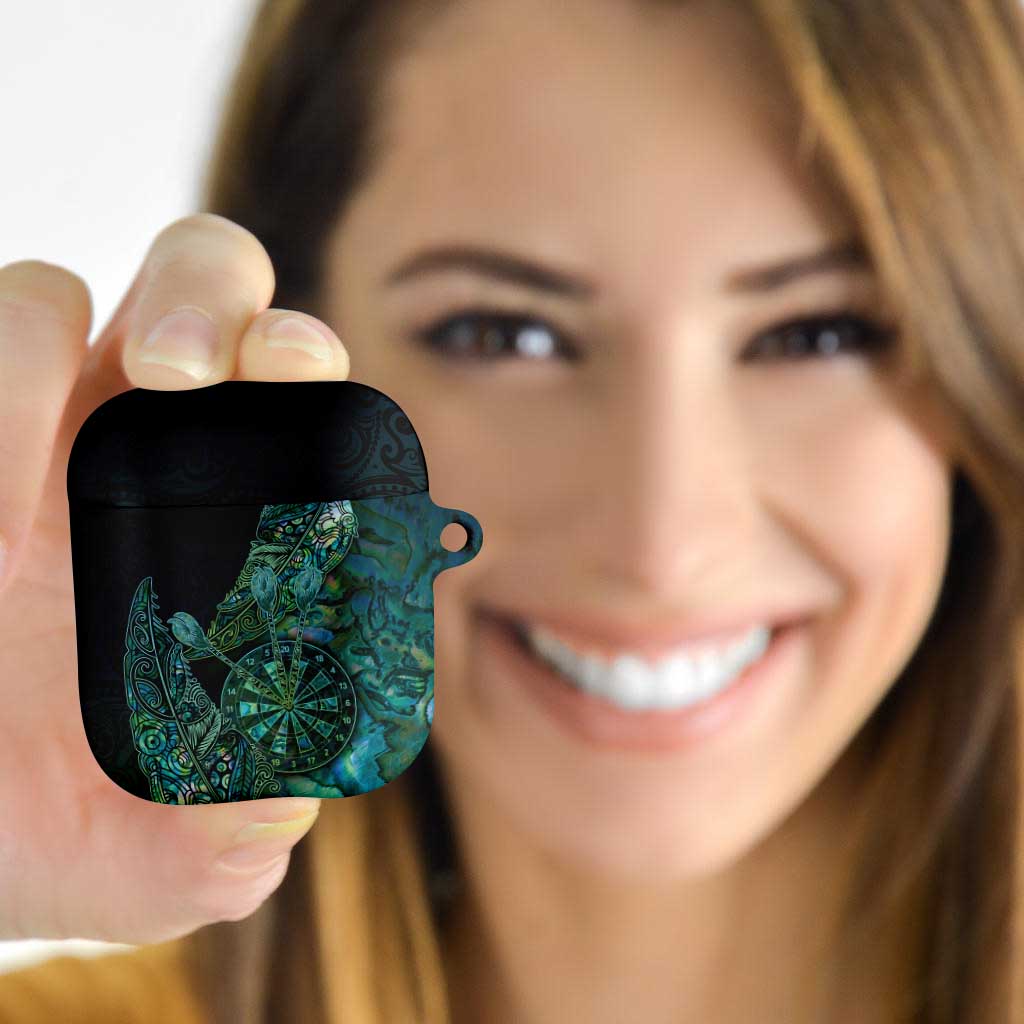 New Zealand Dart AirPods Case Maori Fern With Paua Shell - Polynesian Pride