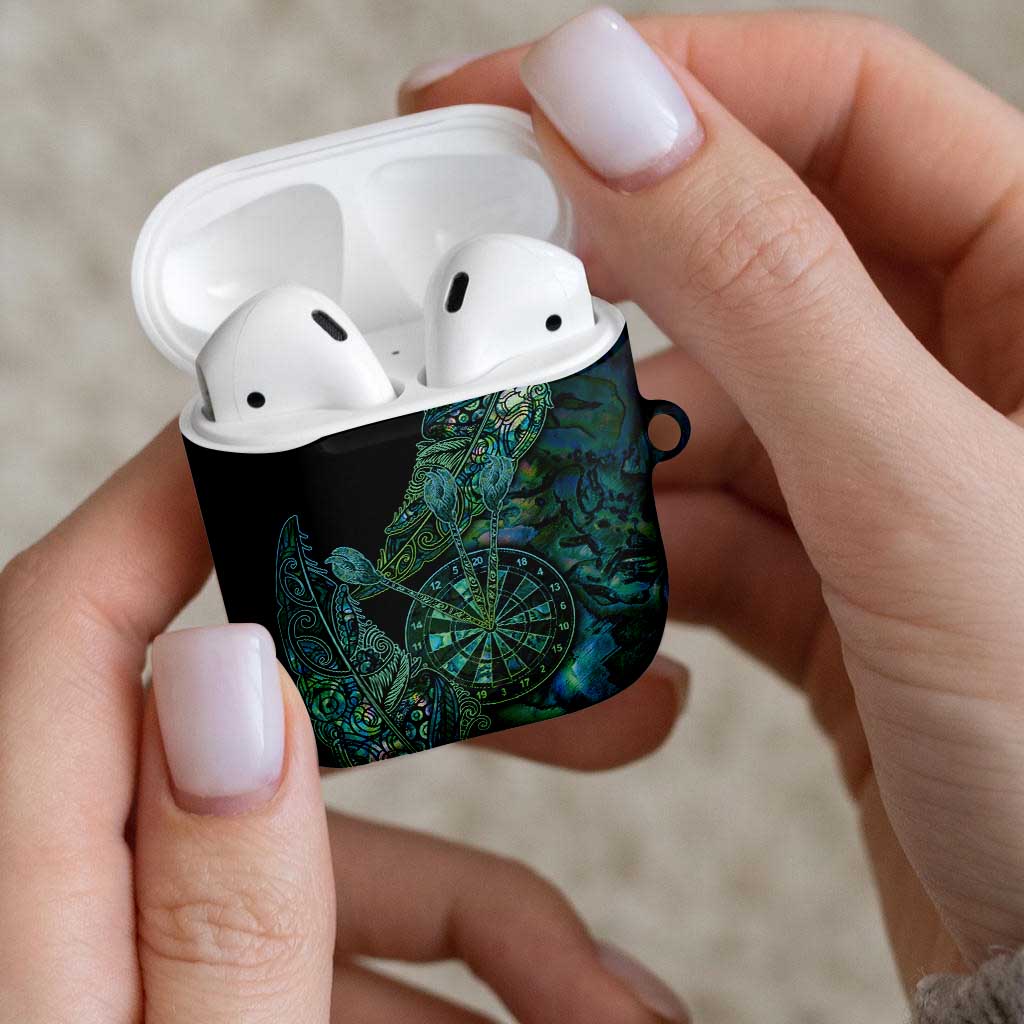 New Zealand Dart AirPods Case Maori Fern With Paua Shell - Polynesian Pride