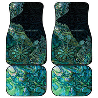 Personalised New Zealand Dart Car Mats Maori Fern With Paua Shell - Polynesian Pride