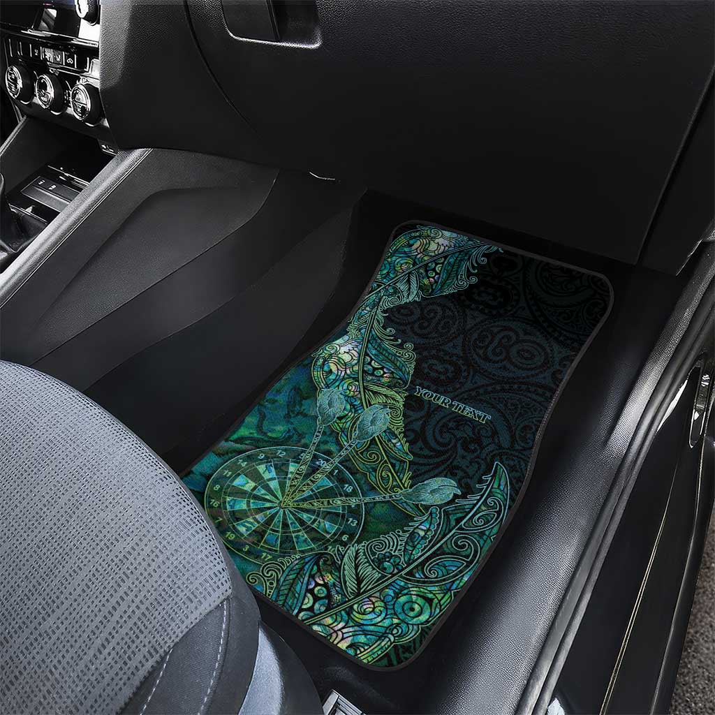 Personalised New Zealand Dart Car Mats Maori Fern With Paua Shell - Polynesian Pride