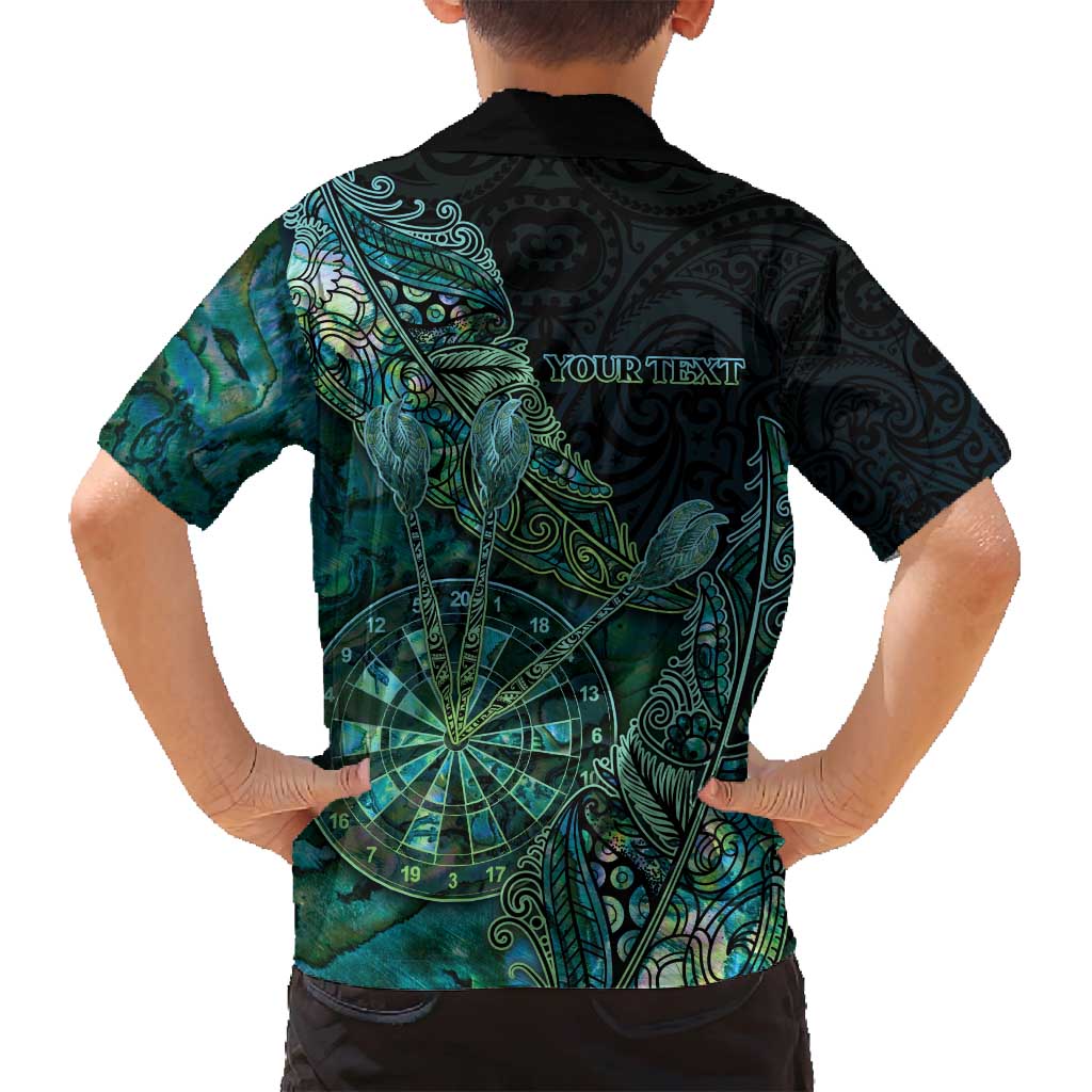Personalised New Zealand Dart Family Matching Puletasi and Hawaiian Shirt Maori Fern With Paua Shell DT05 - Polynesian Pride