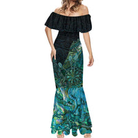 Personalised New Zealand Dart Mermaid Dress Maori Fern With Paua Shell - Polynesian Pride