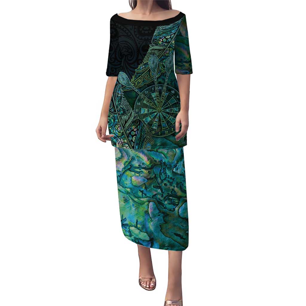 Personalised New Zealand Dart Puletasi Maori Fern With Paua Shell - Polynesian Pride