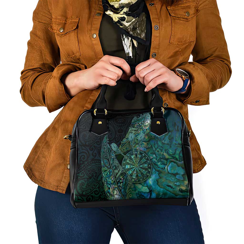 New Zealand Dart Shoulder Handbag Maori Fern With Paua Shell - Polynesian Pride