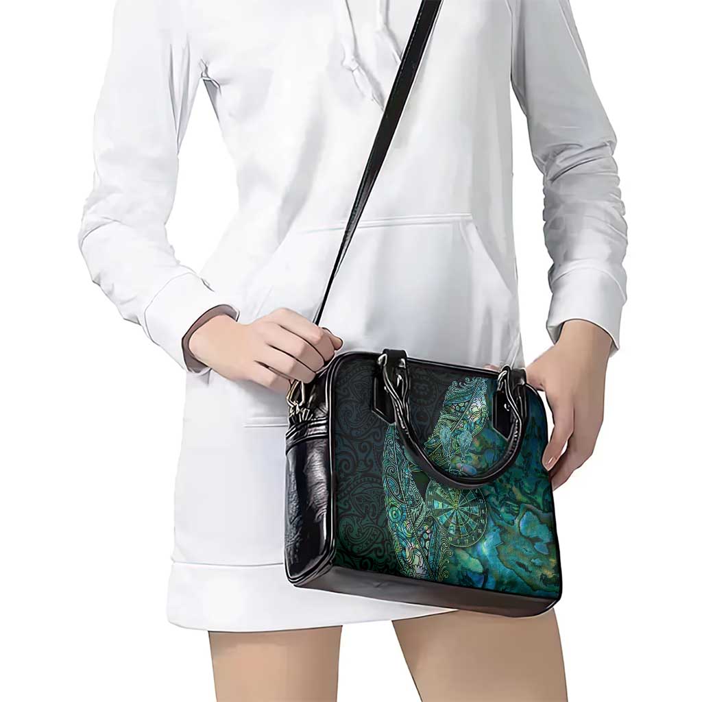New Zealand Dart Shoulder Handbag Maori Fern With Paua Shell - Polynesian Pride