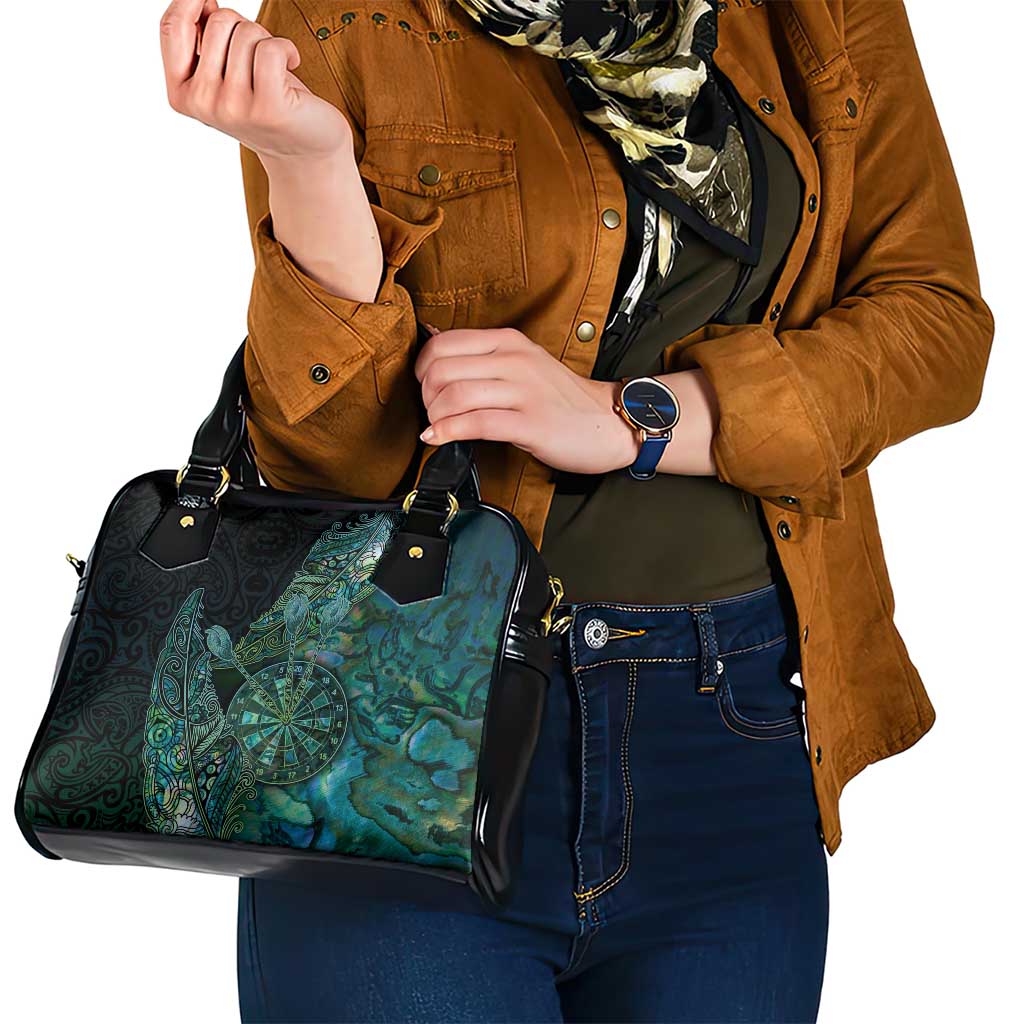 New Zealand Dart Shoulder Handbag Maori Fern With Paua Shell - Polynesian Pride