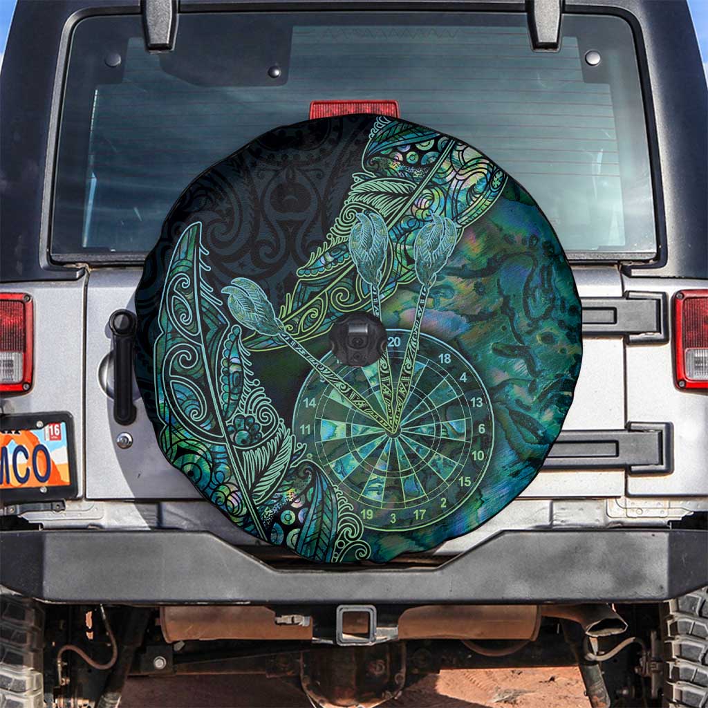 New Zealand Dart Spare Tire Cover Maori Fern With Paua Shell - Polynesian Pride