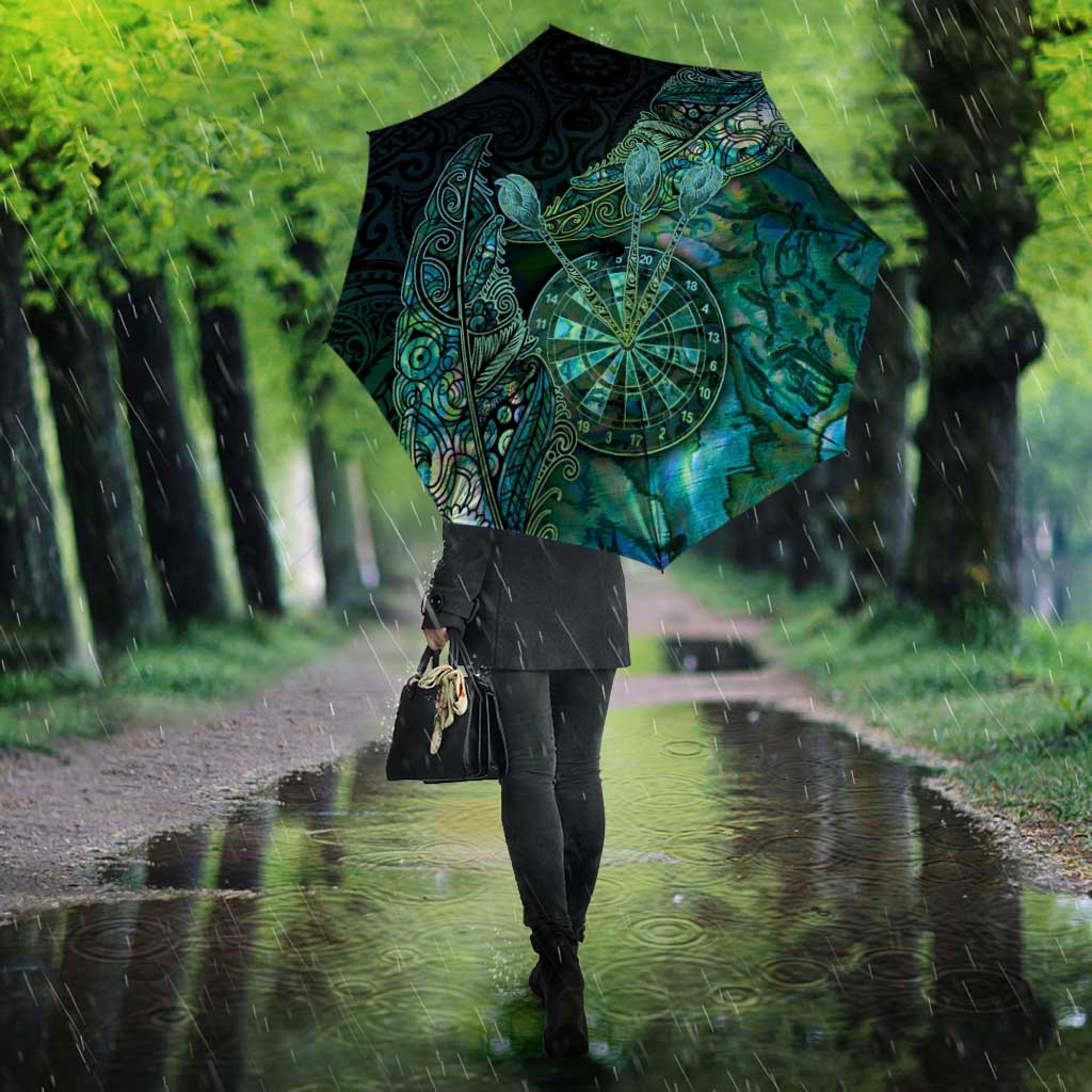 New Zealand Dart Umbrella Maori Fern With Paua Shell DT05 - Polynesian Pride