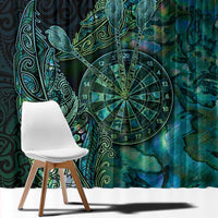 New Zealand Dart Window Curtain Maori Fern With Paua Shell - Polynesian Pride