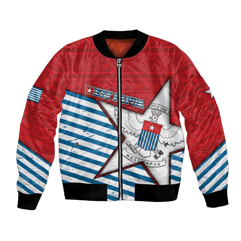 West Papua Morning Star Bomber Jacket One People One Soul - Polynesian Pride