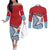 West Papua Morning Star Couples Matching Off The Shoulder Long Sleeve Dress and Long Sleeve Button Shirt One People One Soul - Polynesian Pride