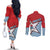 West Papua Morning Star Couples Matching Off The Shoulder Long Sleeve Dress and Long Sleeve Button Shirt One People One Soul - Polynesian Pride