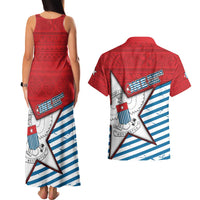 West Papua Morning Star Couples Matching Tank Maxi Dress and Hawaiian Shirt One People One Soul - Polynesian Pride