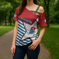 West Papua Morning Star Cross Shoulder Shirt One People One Soul - Polynesian Pride