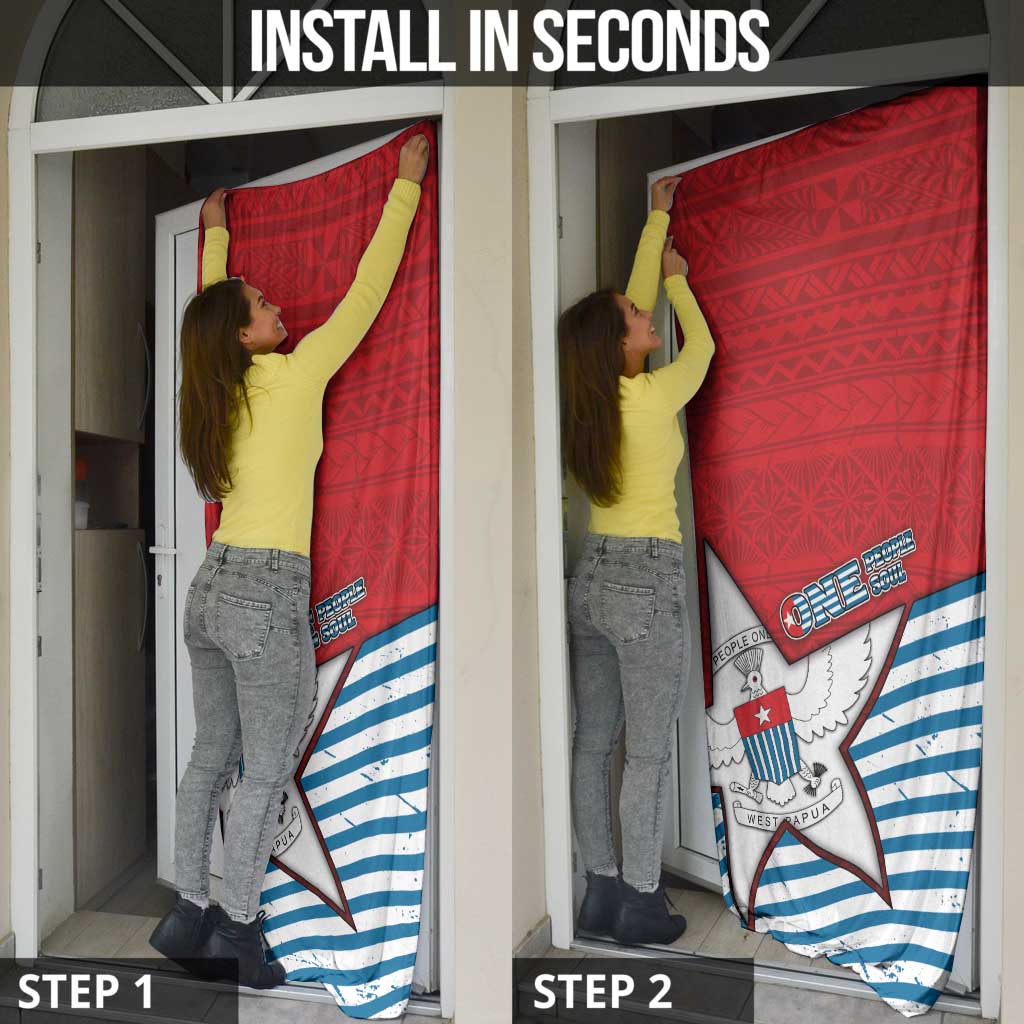 West Papua Morning Star Door Cover One People One Soul - Polynesian Pride