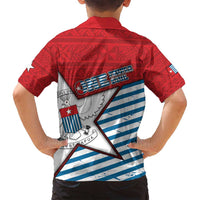 West Papua Morning Star Family Matching Long Sleeve Bodycon Dress and Hawaiian Shirt One People One Soul DT05 - Polynesian Pride