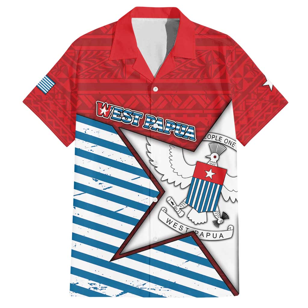 West Papua Morning Star Family Matching Long Sleeve Bodycon Dress and Hawaiian Shirt One People One Soul DT05 Dad's Shirt - Short Sleeve Red - Polynesian Pride