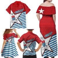 West Papua Morning Star Family Matching Off Shoulder Maxi Dress and Hawaiian Shirt One People One Soul - Polynesian Pride