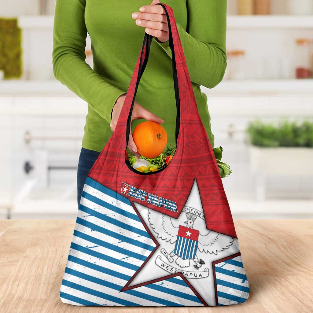 West Papua Morning Star Grocery Bag One People One Soul - Polynesian Pride