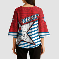 West Papua Morning Star Kimono Sleeve Blouse One People One Soul - Polynesian Pride