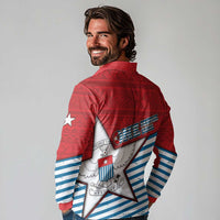 West Papua Morning Star Long Sleeve Polo Shirt One People One Soul - Polynesian Pride