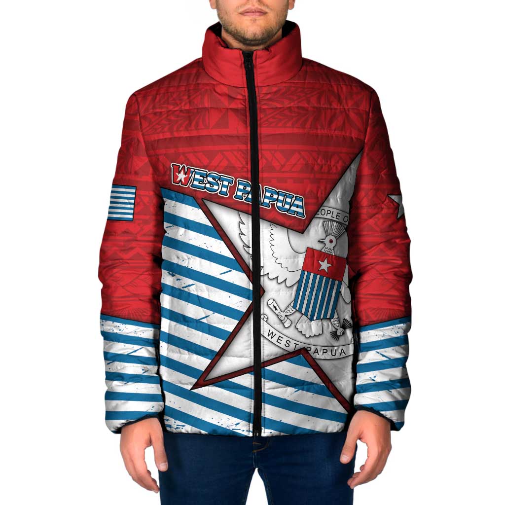 West Papua Morning Star Padded Jacket One People One Soul - Polynesian Pride