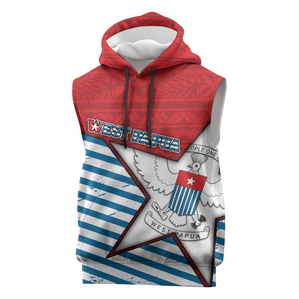 West Papua Morning Star Sleeveless Hoodie One People One Soul - Polynesian Pride