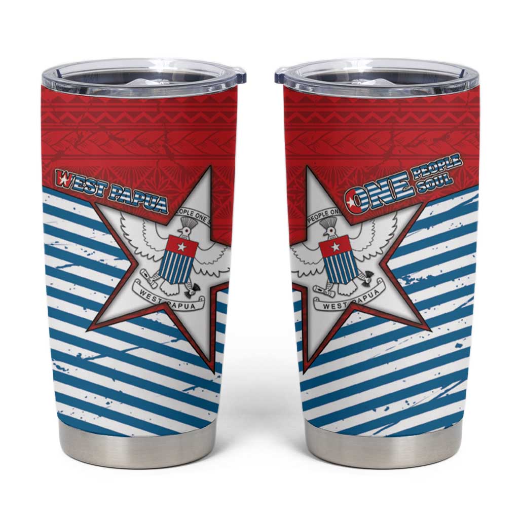 West Papua Morning Star Tumbler Cup One People One Soul - Polynesian Pride