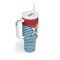 West Papua Morning Star Tumbler With Handle One People One Soul - Polynesian Pride