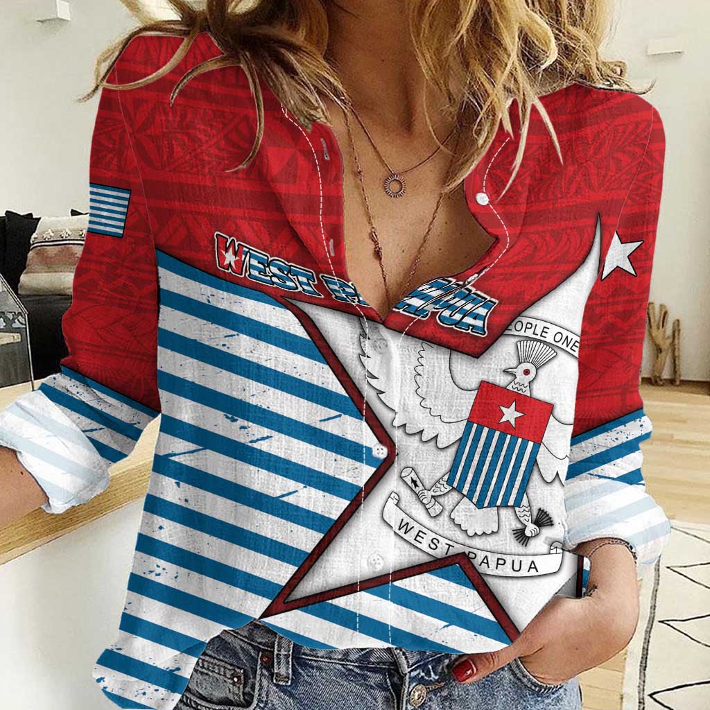 West Papua Morning Star Women Casual Shirt One People One Soul - Polynesian Pride