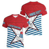 West Papua Morning Star Women V-Neck T-Shirt One People One Soul - Polynesian Pride